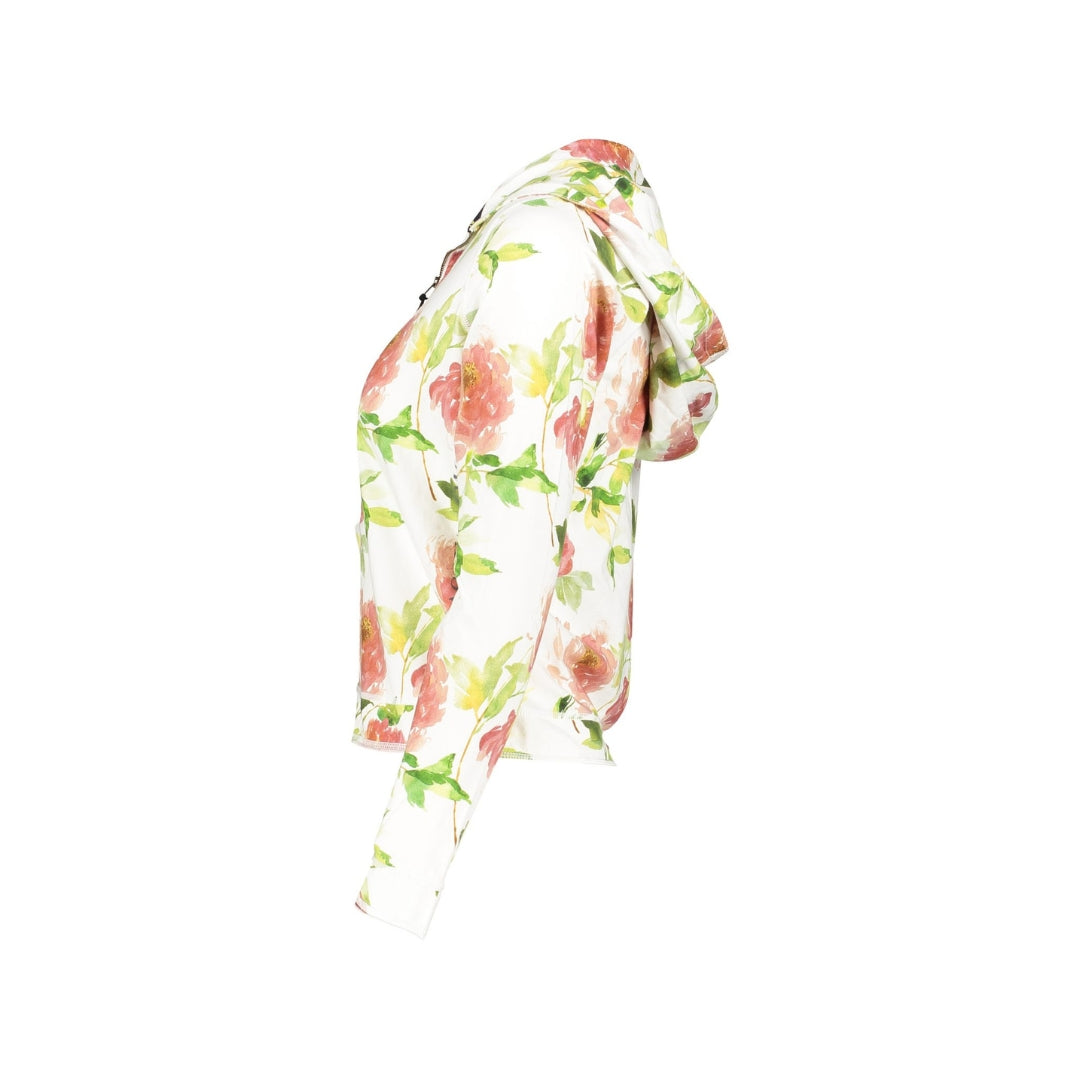 Donna Hood Jacket Co/Elastane - Flower Print