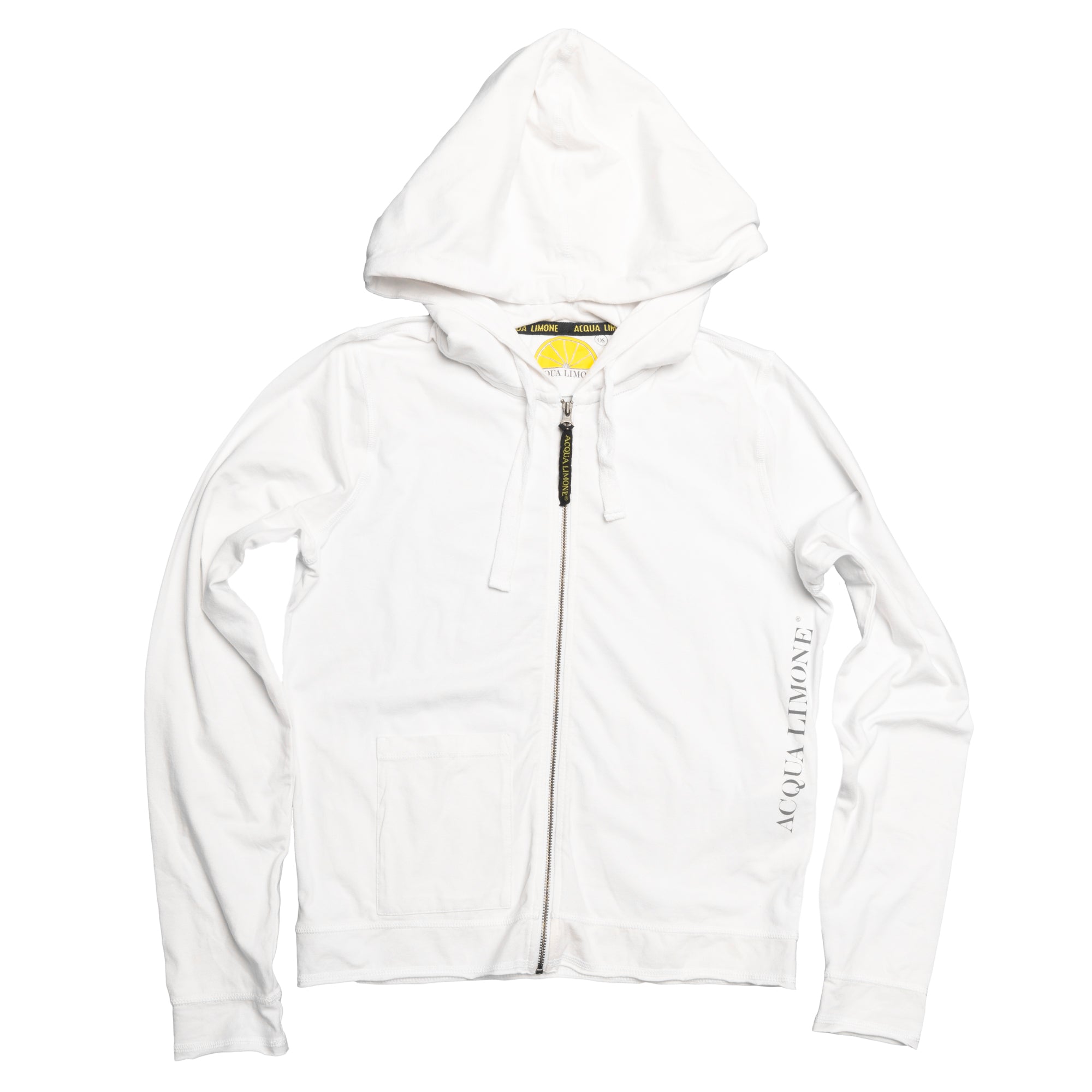 Donna Hood Jkt Co/Elastane - White - Acqua Limone